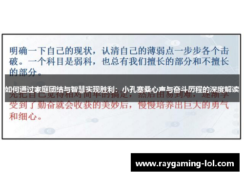 如何通过家庭团结与智慧实现胜利：小孔塞桑心声与奋斗历程的深度解读